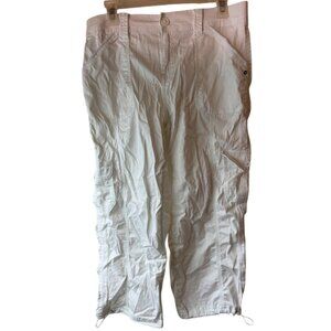 Style & Co Women solid White Cargo Capri Pants Size 6 READ